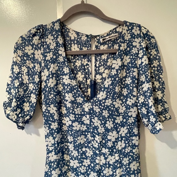 Reformation Midi Blue Floral Dress, Size 2 - Picture 4 of 4